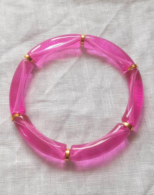 Bracelet élastique fuschia Maud 