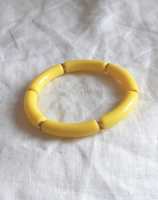 Bracelet élastique jaune Maud
