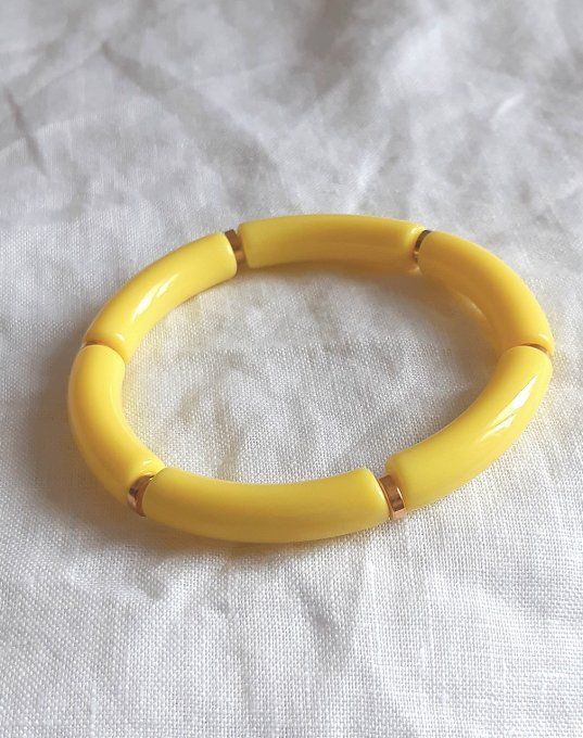 Bracelet élastique jaune Maud