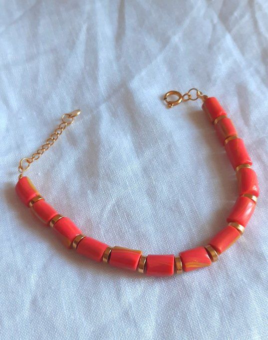 Bracelet Gaïa rouge/doré