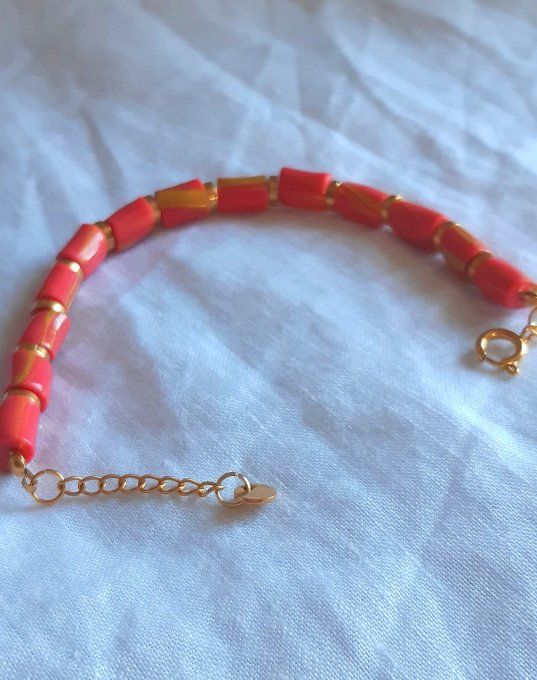 Bracelet Gaïa rouge/doré