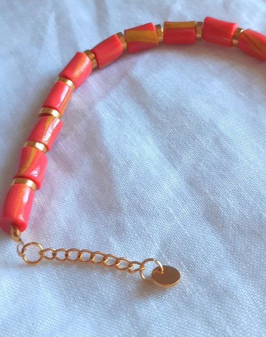 Bracelet Gaïa rouge/doré