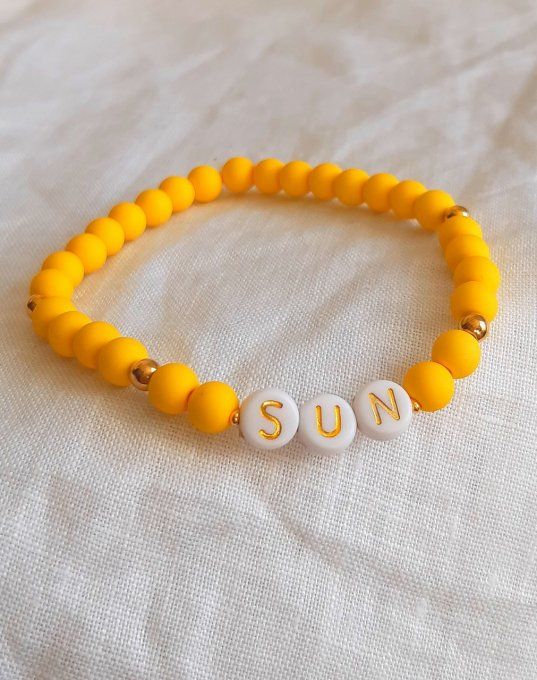 Bracelet élastique jaune SUN