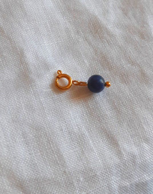Charm acier doré Sodalite