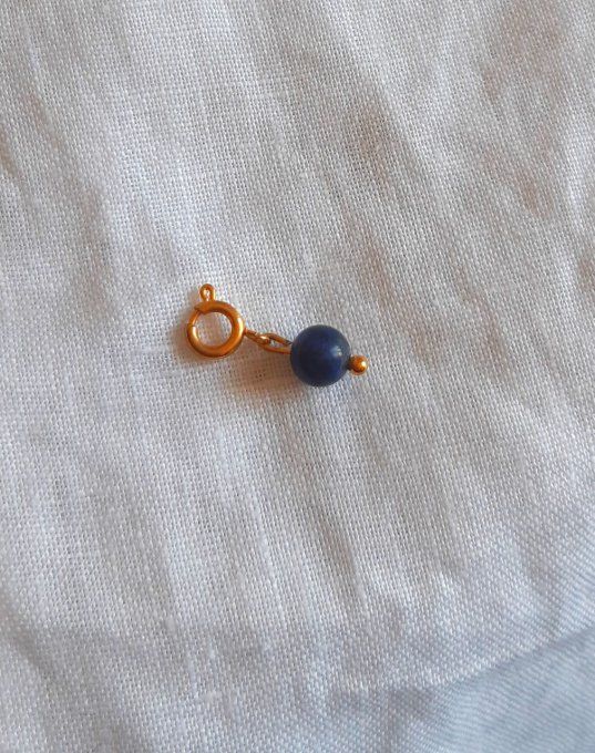 Charm acier doré Sodalite