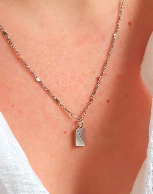 Collier en acier argenté Mira