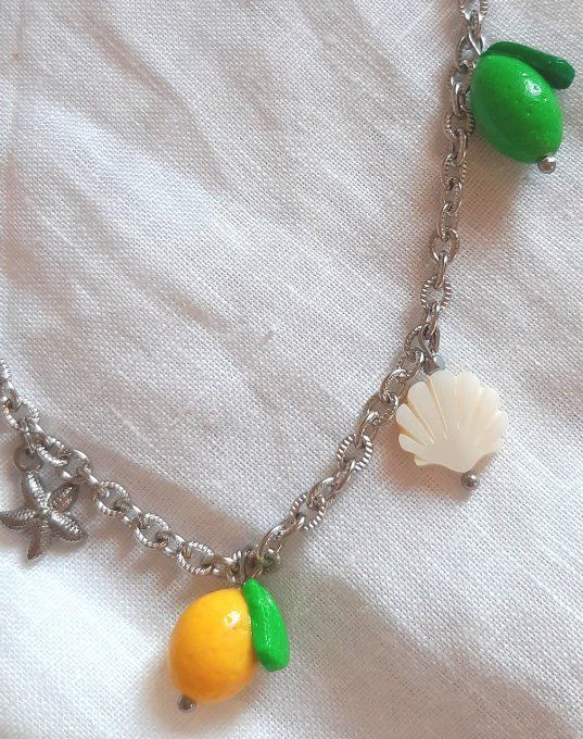 Collier acier argenté Agrume 