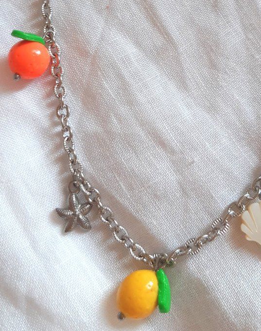 Collier acier argenté Agrume 