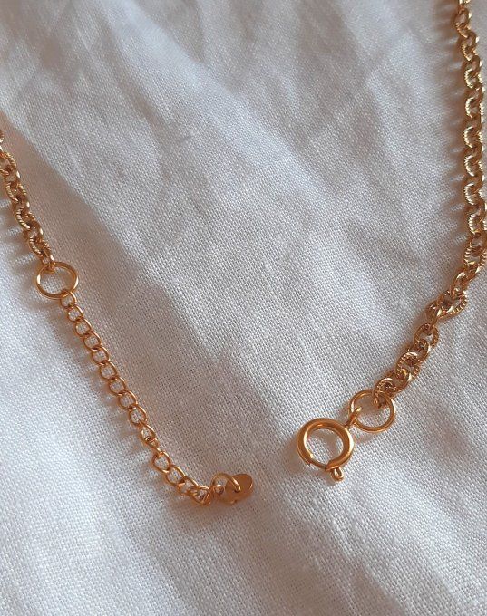 Collier acier doré Agrume