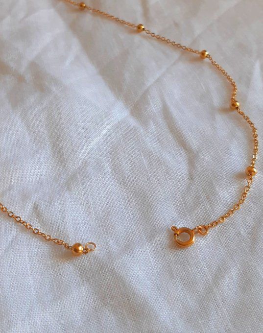 Collier acier doré bleu Alma 