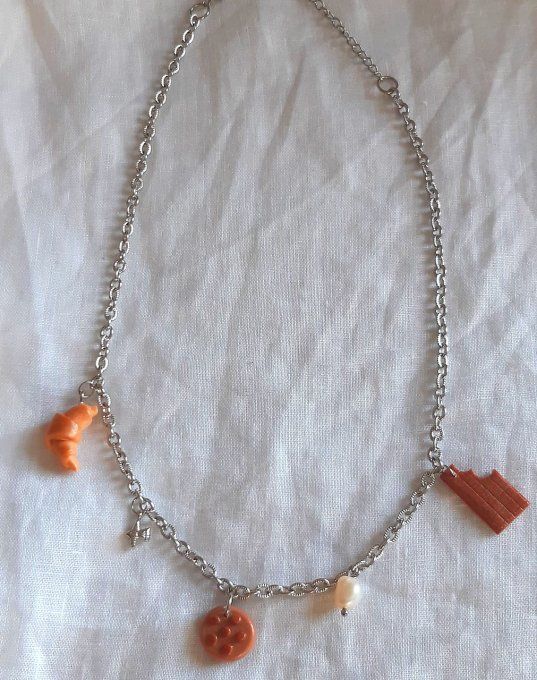 Collier en acier argenté Gourmandise