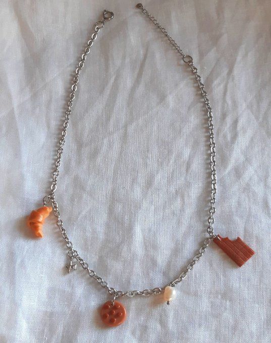 Collier en acier argenté Gourmandise