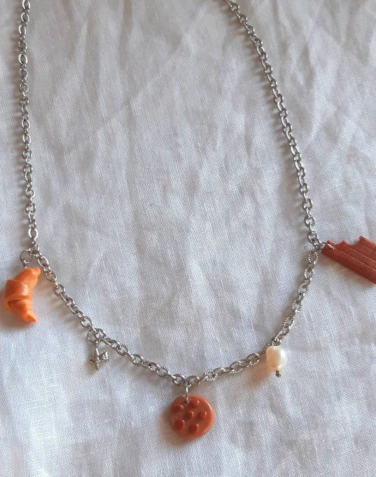 Collier en acier argenté Gourmandise