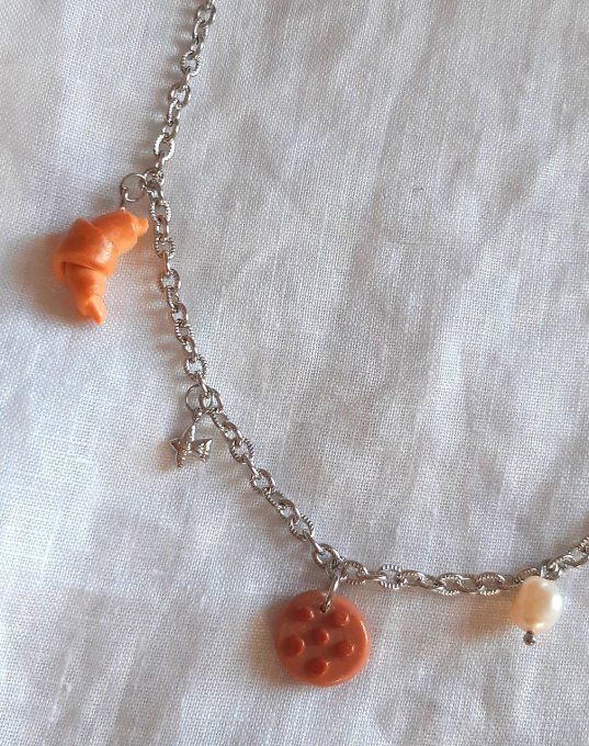 Collier en acier argenté Gourmandise