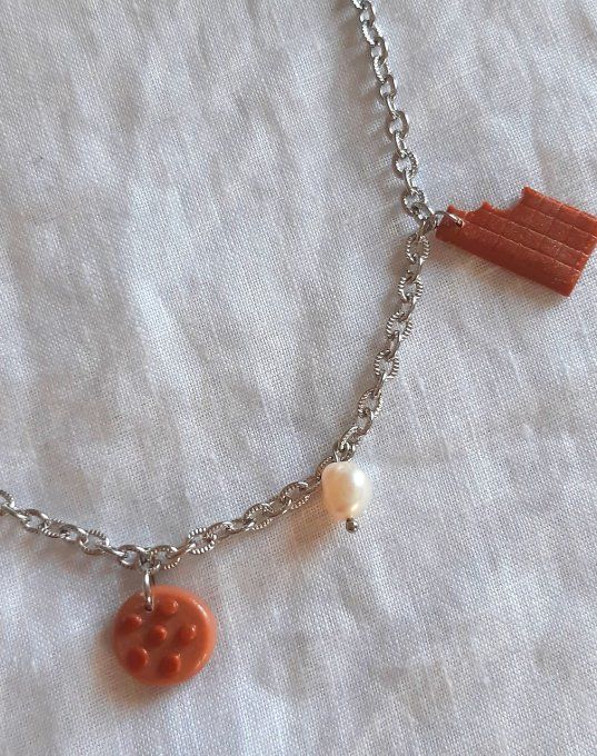 Collier en acier argenté Gourmandise