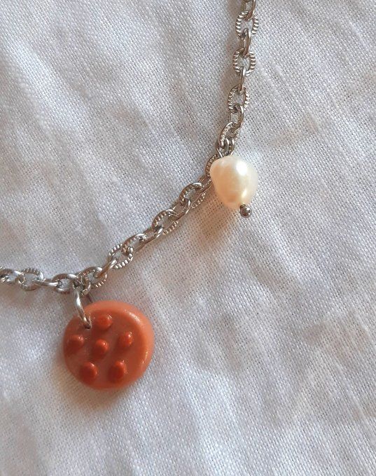 Collier en acier argenté Gourmandise