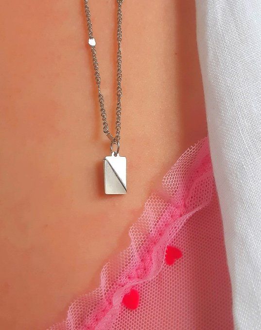 Collier en acier argenté Mira