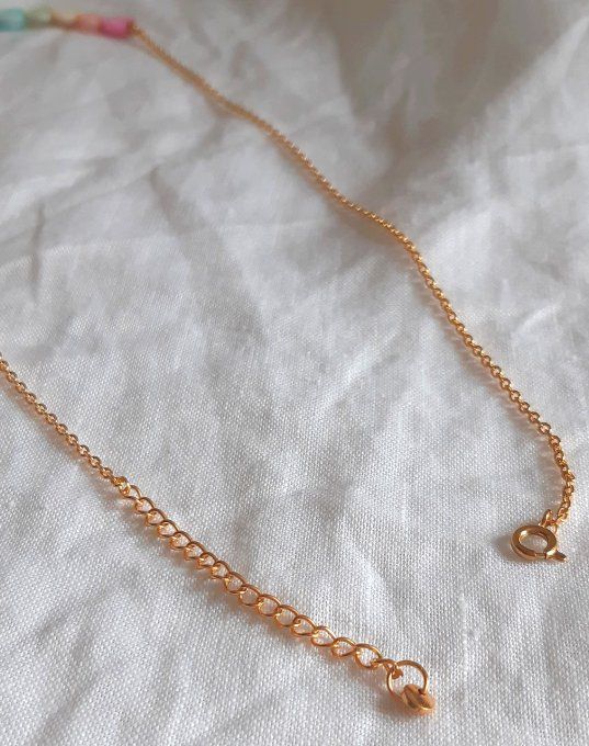Collier doré en acier et nacre Aurore