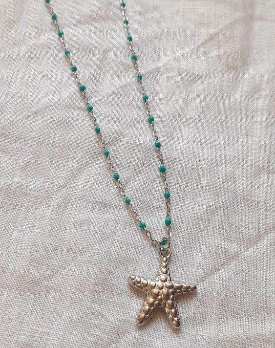 Collier acier argenté Azur