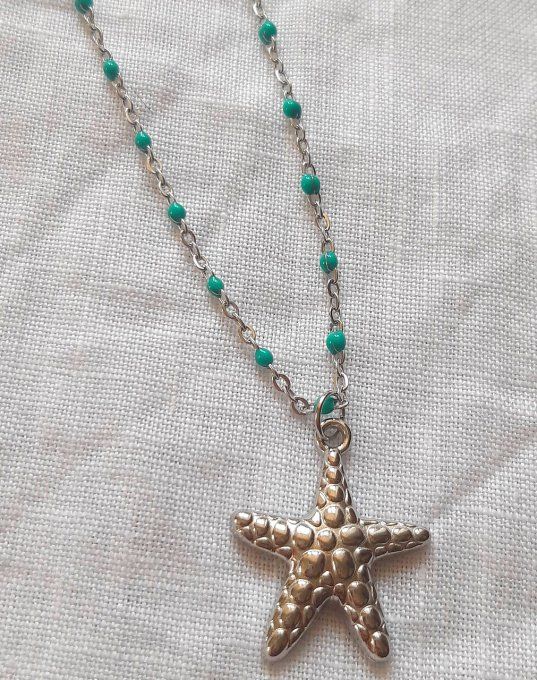 Collier acier argenté Azur