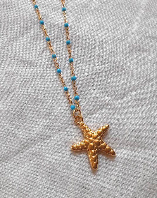 Collier acier doré Azur