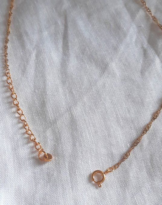 Collier acier doré Citron