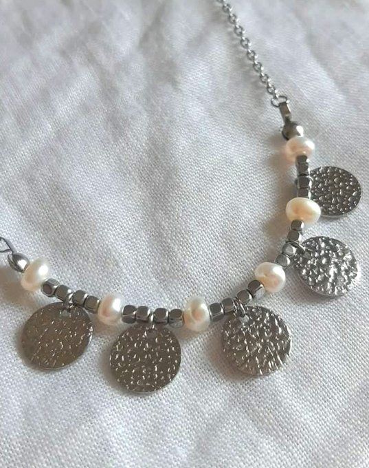 Collier en acier inoxydable argenté Clara