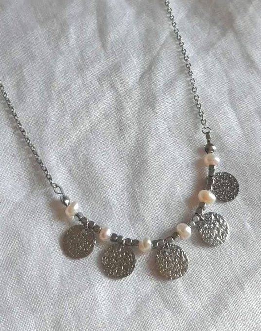 Collier en acier inoxydable argenté Clara