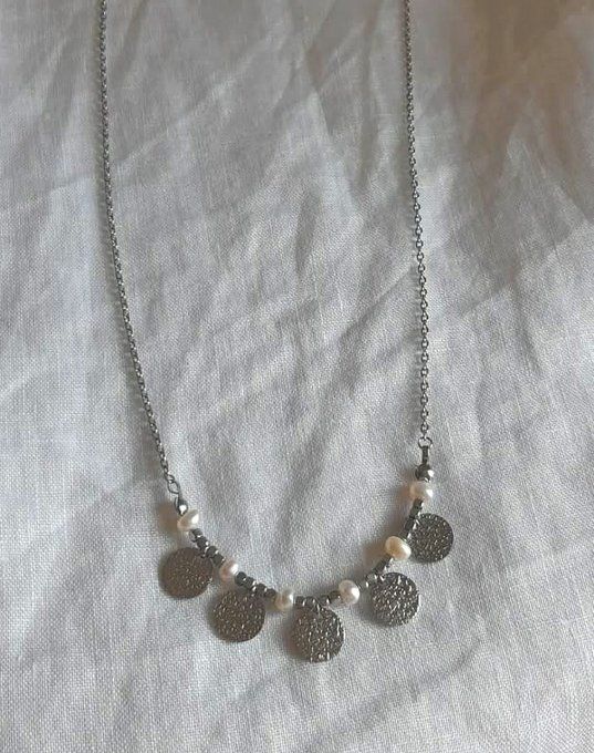 Collier en acier inoxydable argenté Clara