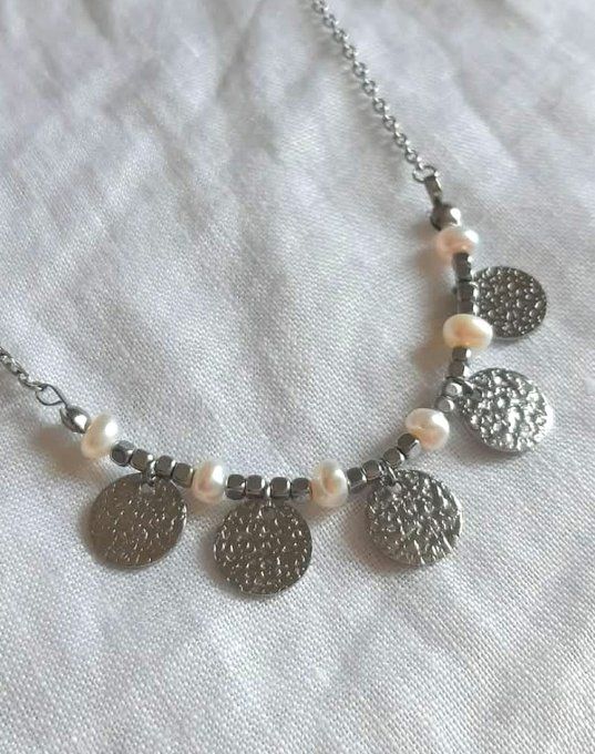 Collier en acier inoxydable argenté Clara