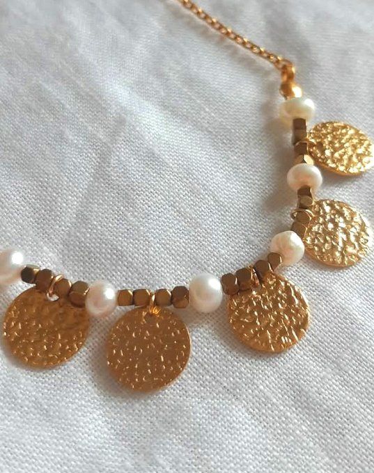 Collier en acier inoxydable doré Clara