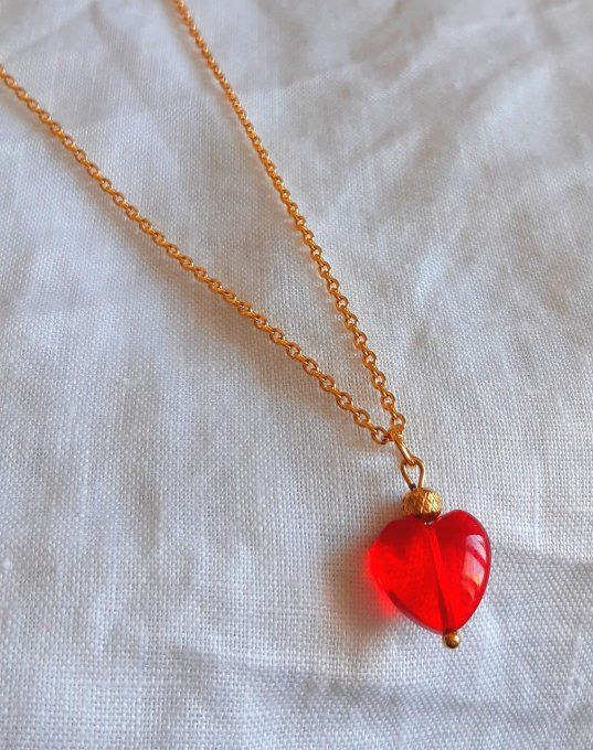 Collier en acier doré Cupidon
