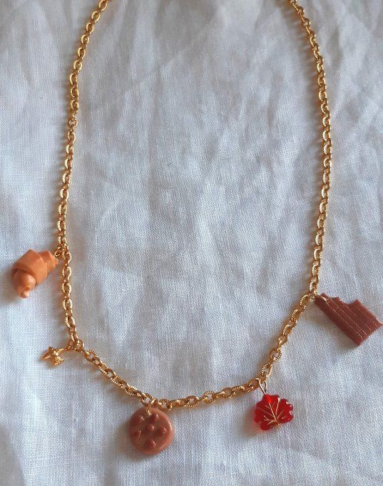 Collier en acier doré Gourmandise