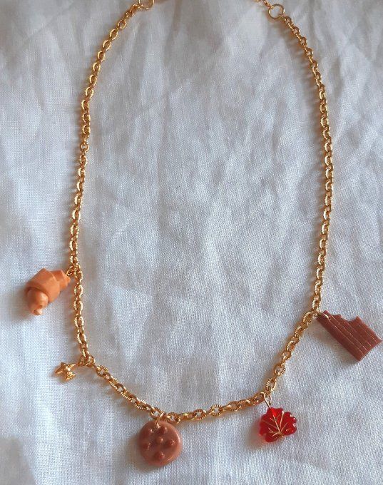 Collier en acier doré Gourmandise