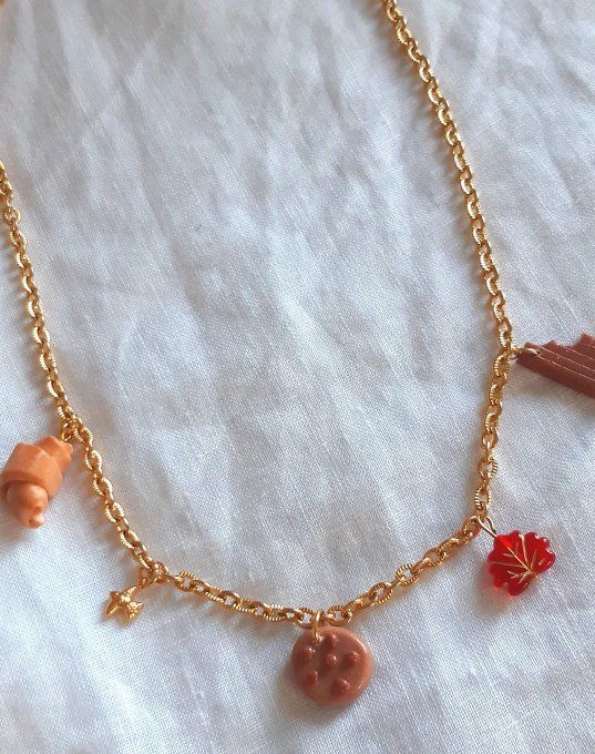 Collier en acier doré Gourmandise