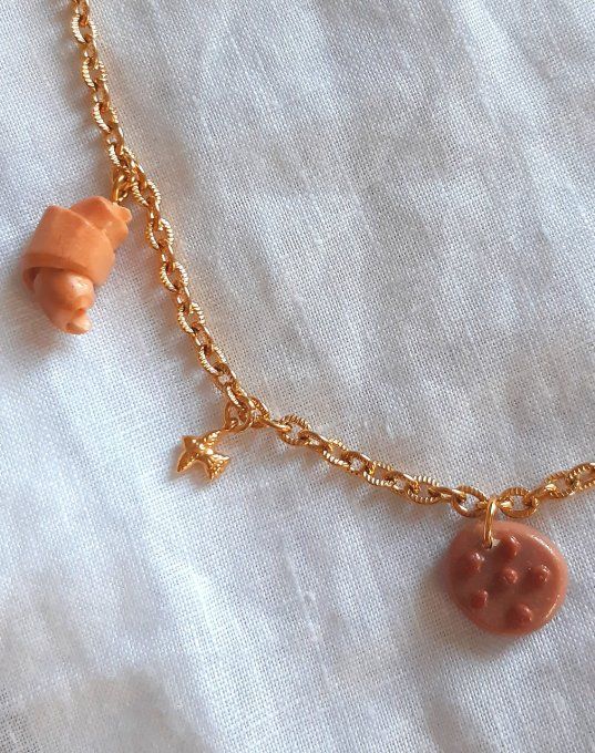 Collier en acier doré Gourmandise