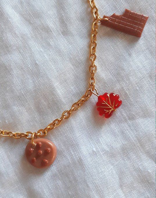 Collier en acier doré Gourmandise