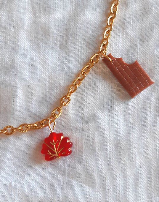 Collier en acier doré Gourmandise