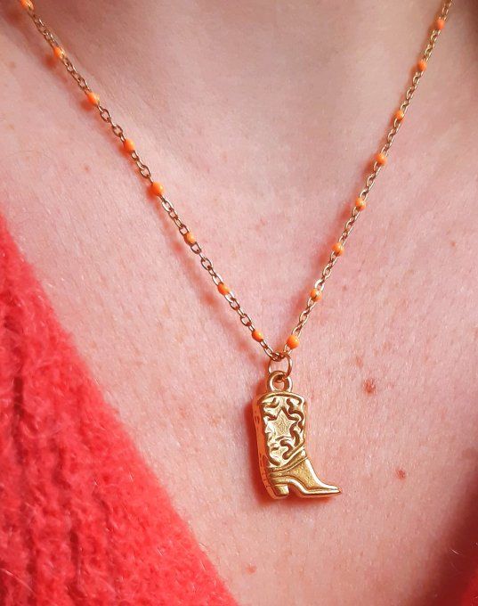 Collier en acier doré Ophélie