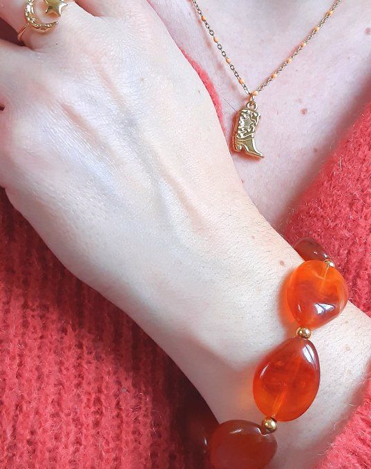 Collier en acier doré Ophélie