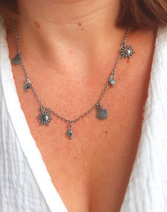 Collier acier argenté Malaga