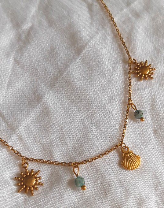 Collier acier doré Malaga
