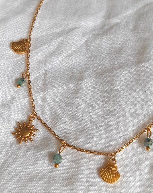 Collier acier doré Malaga