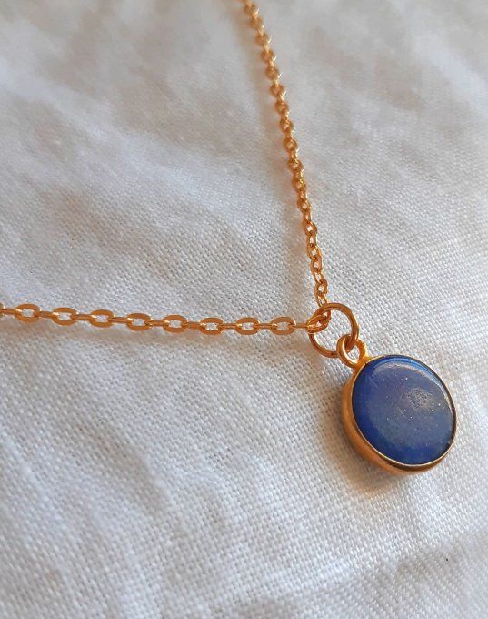 Collier en plaqué or Marine