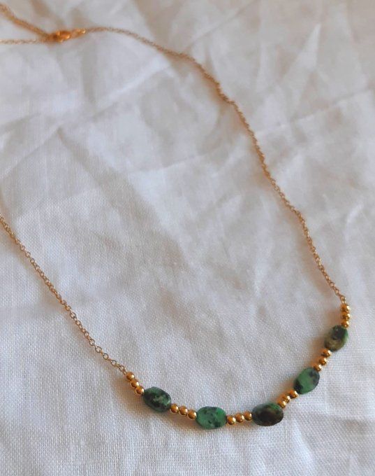 Collier en acier et Turquoise Africaine Nala