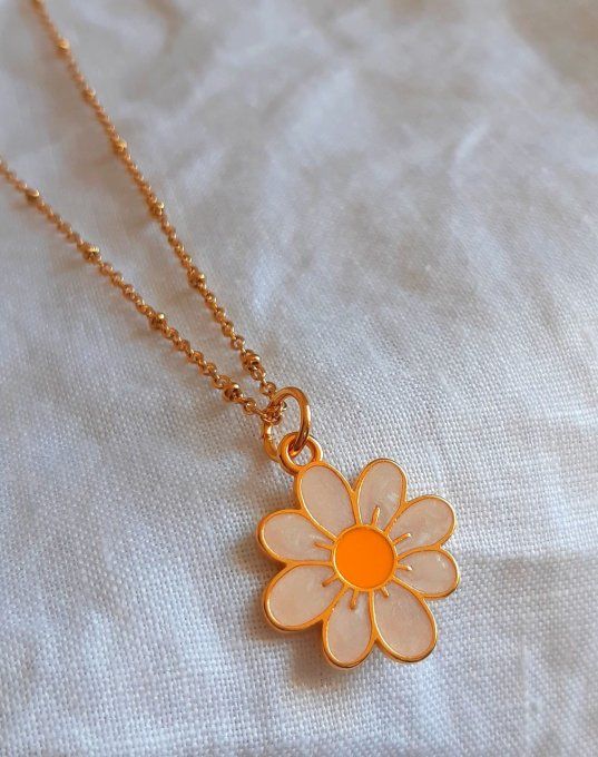 Collier acier doré Pâquerette