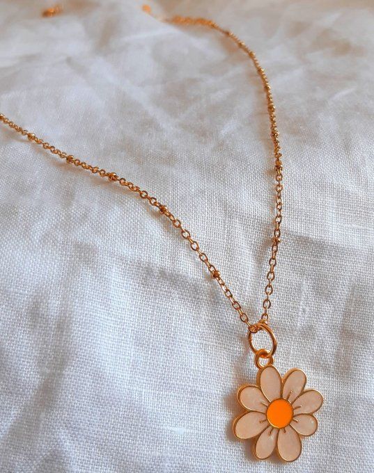 Collier acier doré Pâquerette