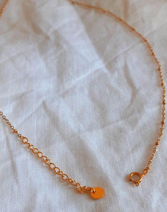 Collier acier doré Flowers