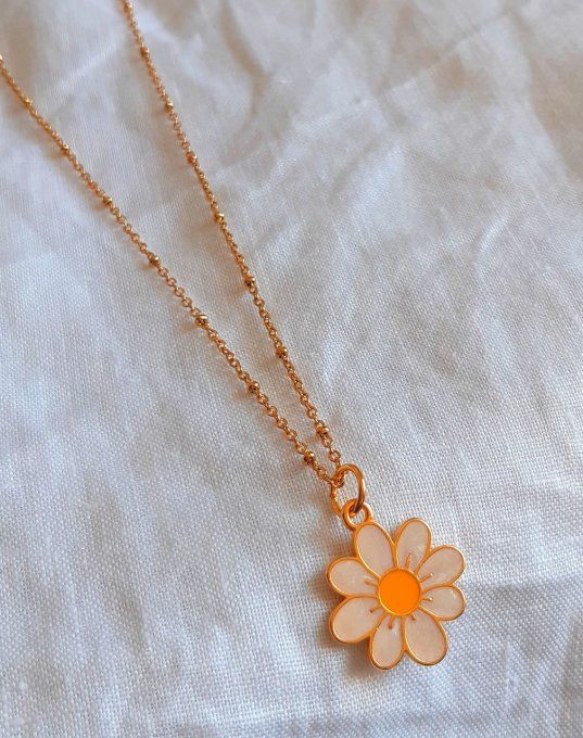 Collier acier doré Pâquerette