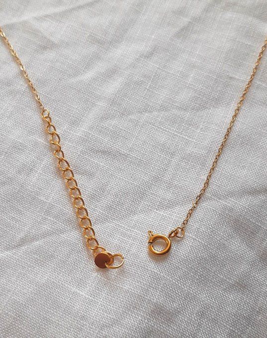 Collier acier doré nacre Tiaré